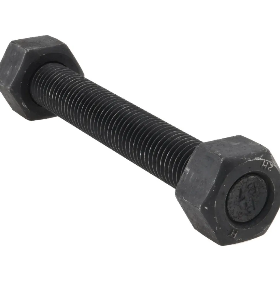 5/8-11, 5-3/4" Long, Uncoated, Steel, Fully Threaded Stud with Nut