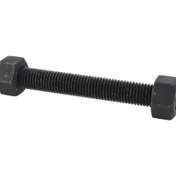 5/8-11, 5-3/4" Long, Uncoated, Steel, Fully Threaded Stud with Nut