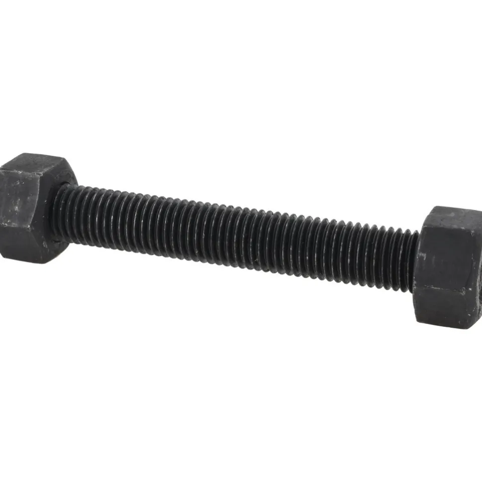 5/8-11, 5-3/4" Long, Uncoated, Steel, Fully Threaded Stud with Nut