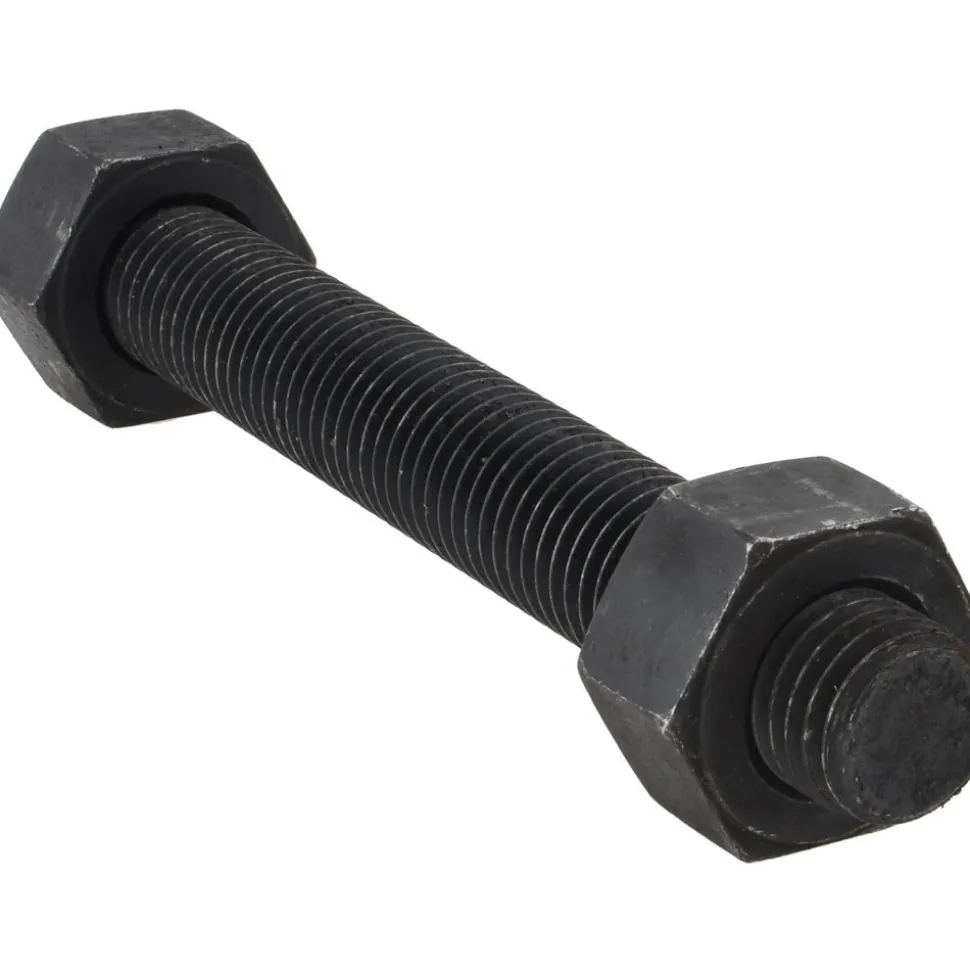 5/8-11, 5-3/4" Long, Uncoated, Steel, Fully Threaded Stud with Nut