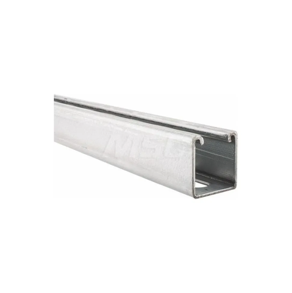 10' Long x 1-5/8" Wide x 1-5/8" High, 12 Gauge, Strip Steel, Half Slot Framing Channel & Strut