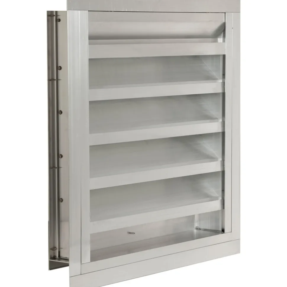 Louvers: Type: Intake or Exhaust, Extruded Aluminum, Combination Louver/Damper with Drainable Blades; Width (Inch): 36; Depth (Inch): 4; Height (Inch): 36