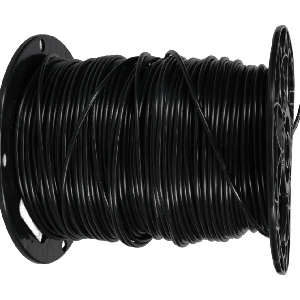 Machine Tool Wire: 14 AWG, Black, 500' Long, Polyvinylchloride, 0.136" OD