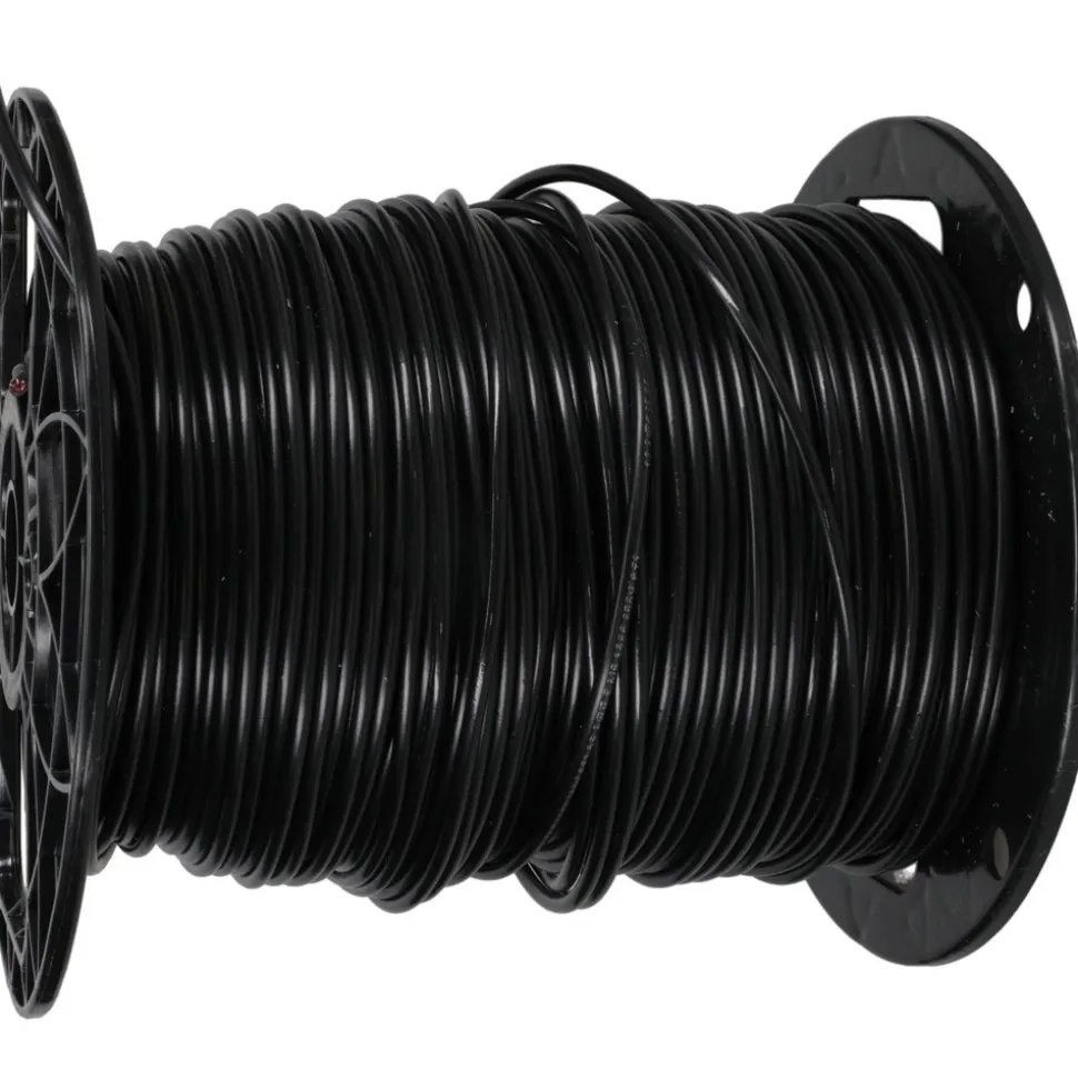Machine Tool Wire: 14 AWG, Black, 500' Long, Polyvinylchloride, 0.136" OD