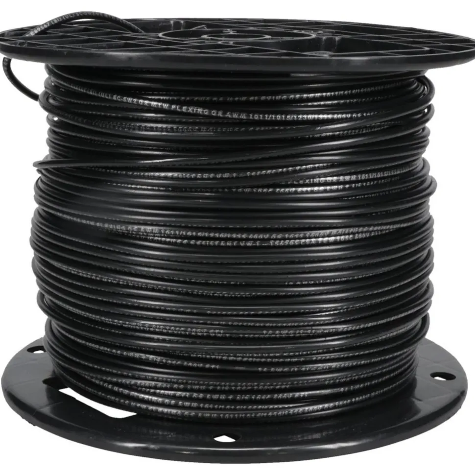 Machine Tool Wire: 16 AWG, Black, 500' Long, Polyvinylchloride, 0.12" OD