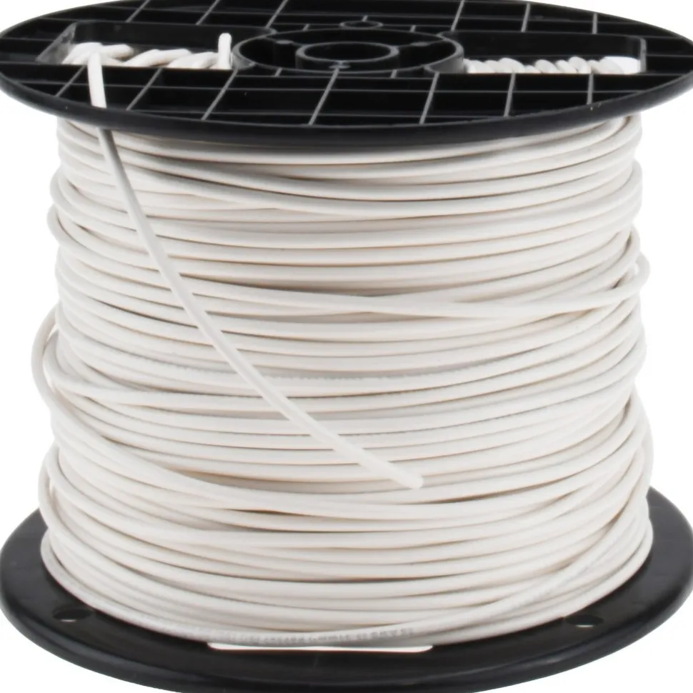 Machine Tool Wire: 16 AWG, White, 500' Long, Polyvinylchloride, 0.12" OD