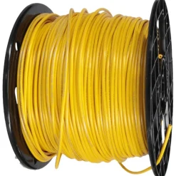 Machine Tool Wire: 16 AWG, Yellow, 500' Long, Polyvinylchloride, 0.12" OD