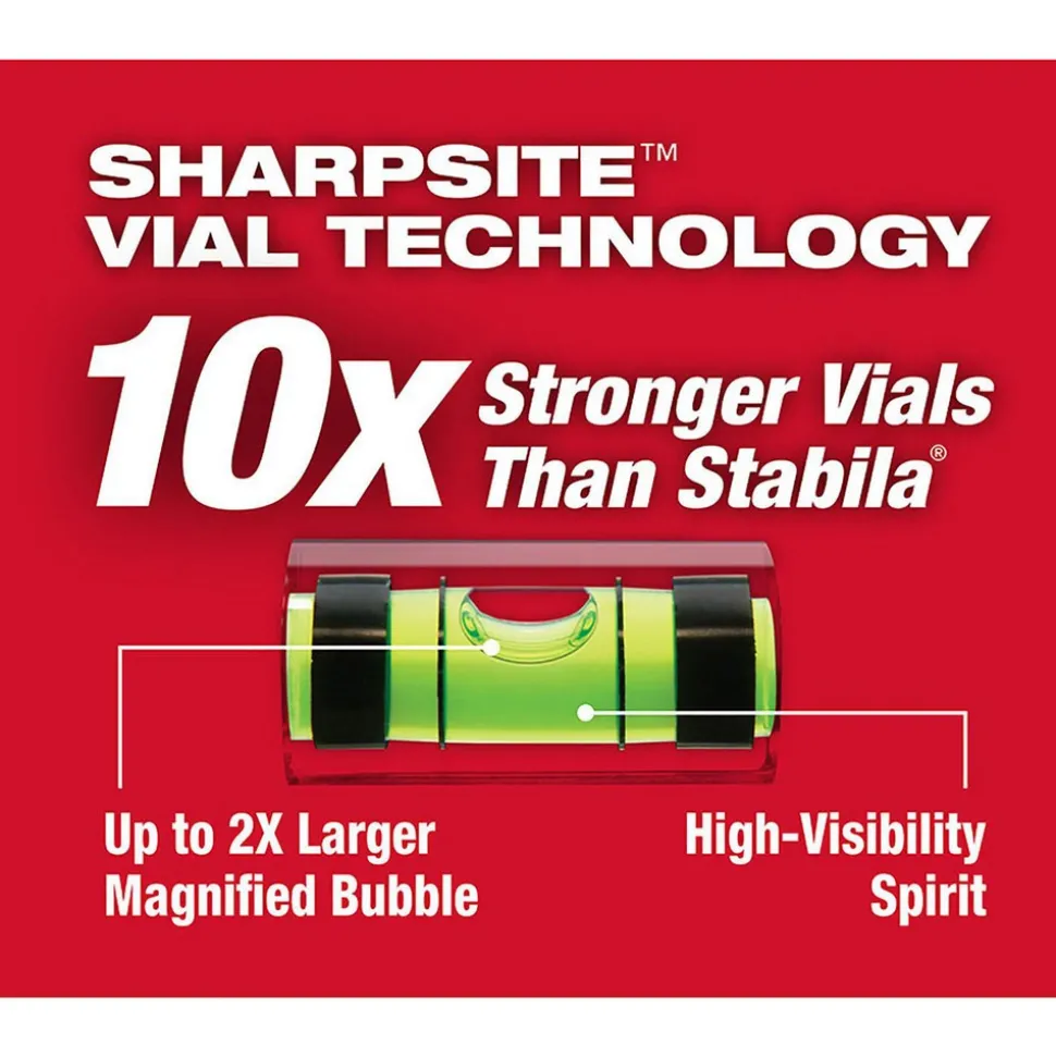Magnetic 32" & 78" Long 6 Vial Box Beam Level