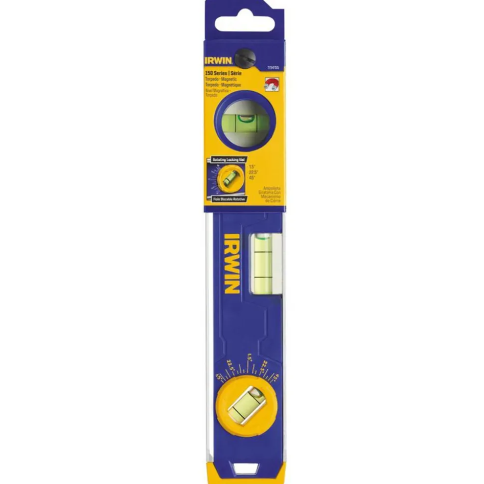 Magnetic 9" Long 3 Vial Torpedo Level