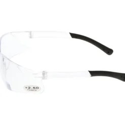 Magnifying Safety Glasses: 2.50, Clear Lenses, Scratch-Resistant, ANSI Z87.1+
