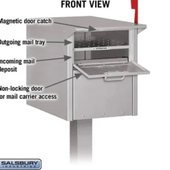 Mailboxes: Mount Type: Pedestal; Lockable: Yes; Material: Aluminum; Color: Silver