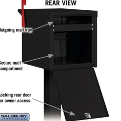 Mailboxes: Mount Type: Pedestal; Lockable: Yes; Material: Aluminum; Color: Black