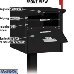 Mailboxes: Mount Type: Pedestal; Lockable: Yes; Material: Aluminum; Color: Black