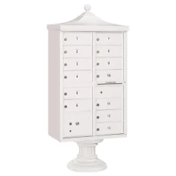 Mailboxes: Mount Type: Pedestal; Lockable: Yes; Material: Aluminum; Color: White