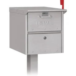 Mailboxes: Mount Type: Pedestal; Lockable: Yes; Material: Aluminum; Color: Silver