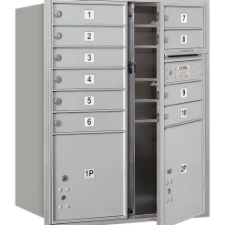 Mailboxes: Mount Type: Surface; Lockable: Yes; Material: Aluminum; Color: Aluminum