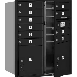Mailboxes: Mount Type: Surface; Lockable: Yes; Material: Aluminum; Color: Black