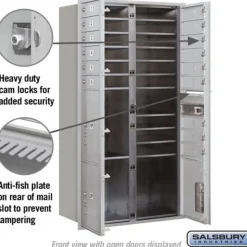 Mailboxes: Mount Type: Surface; Lockable: Yes; Material: Aluminum; Color: Aluminum