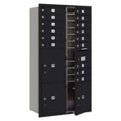 Mailboxes: Mount Type: Surface; Lockable: Yes; Material: Aluminum; Color: Black