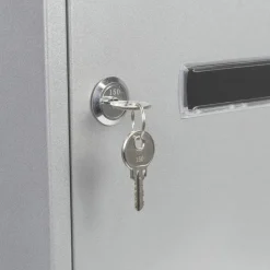 Mailboxes: Mount Type: Wall; Lockable: Yes; Material: Steel; Color: Gray