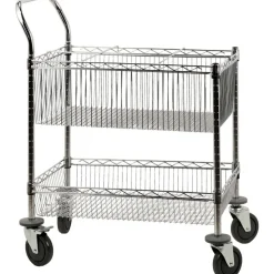 Mail Utility Cart: 30" Long, 18" Wide, Steel