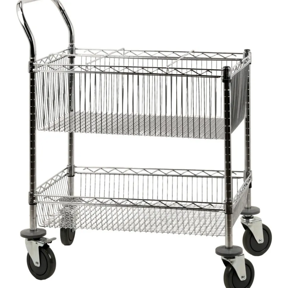 Mail Utility Cart: 30" Long, 18" Wide, Steel
