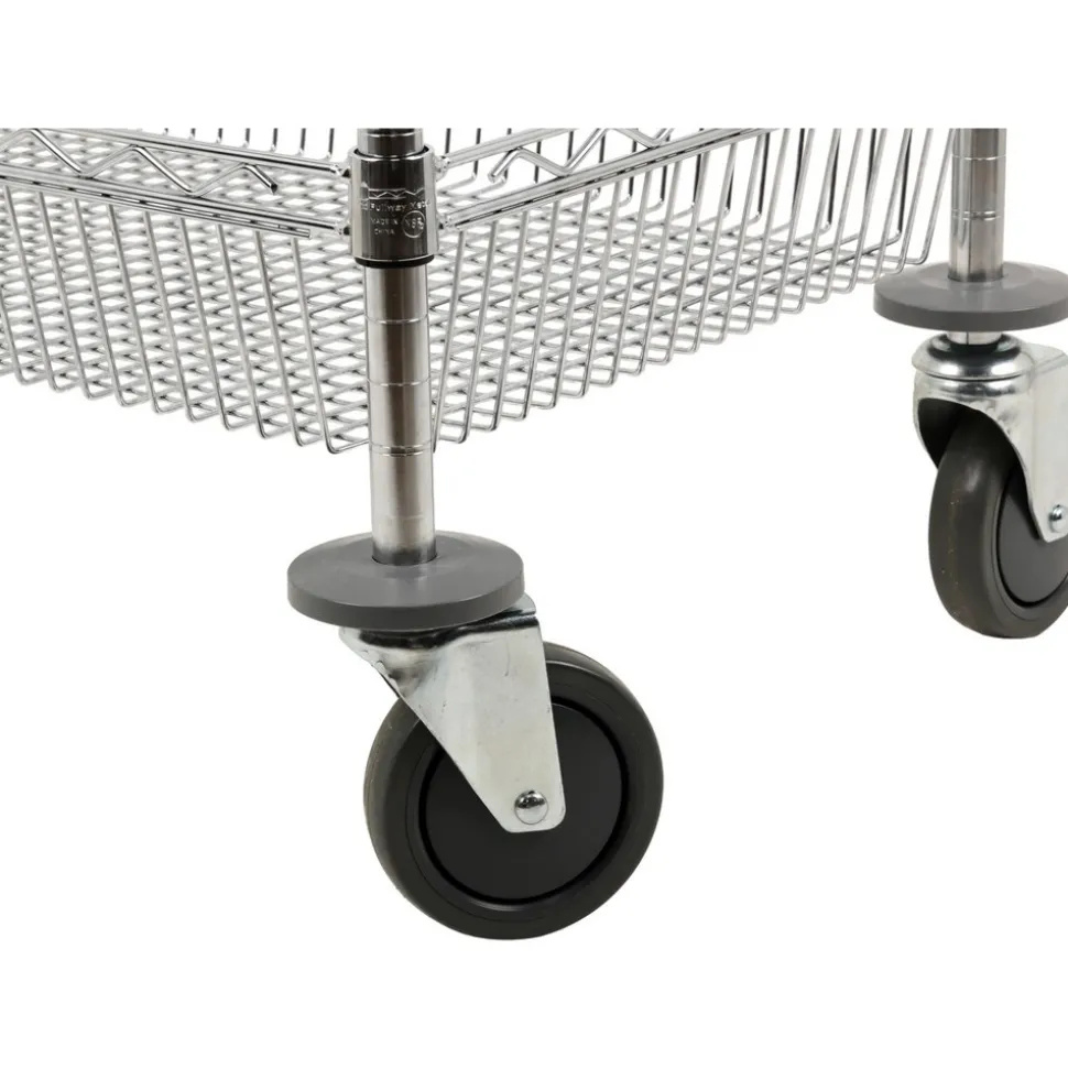 Mail Utility Cart: 30" Long, 18" Wide, Steel