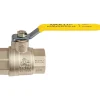 Manual Ball Valve: 1/2" Pipe, Full Port, Forged Brass