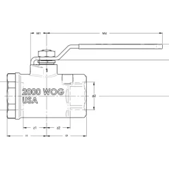 Manual Ball Valve: 3/4" Pipe, Standard Port, Stainless Steel