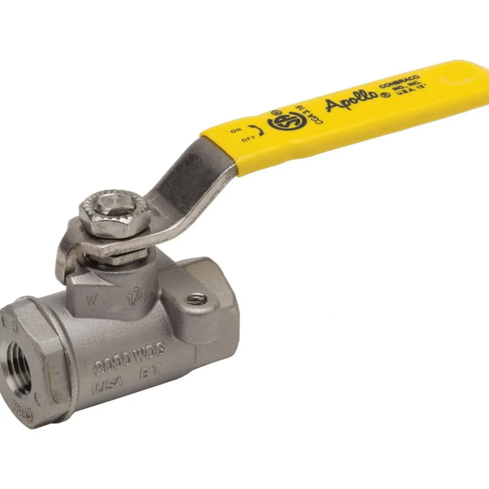 Manual Ball Valve: 3/4" Pipe, Standard Port, Stainless Steel