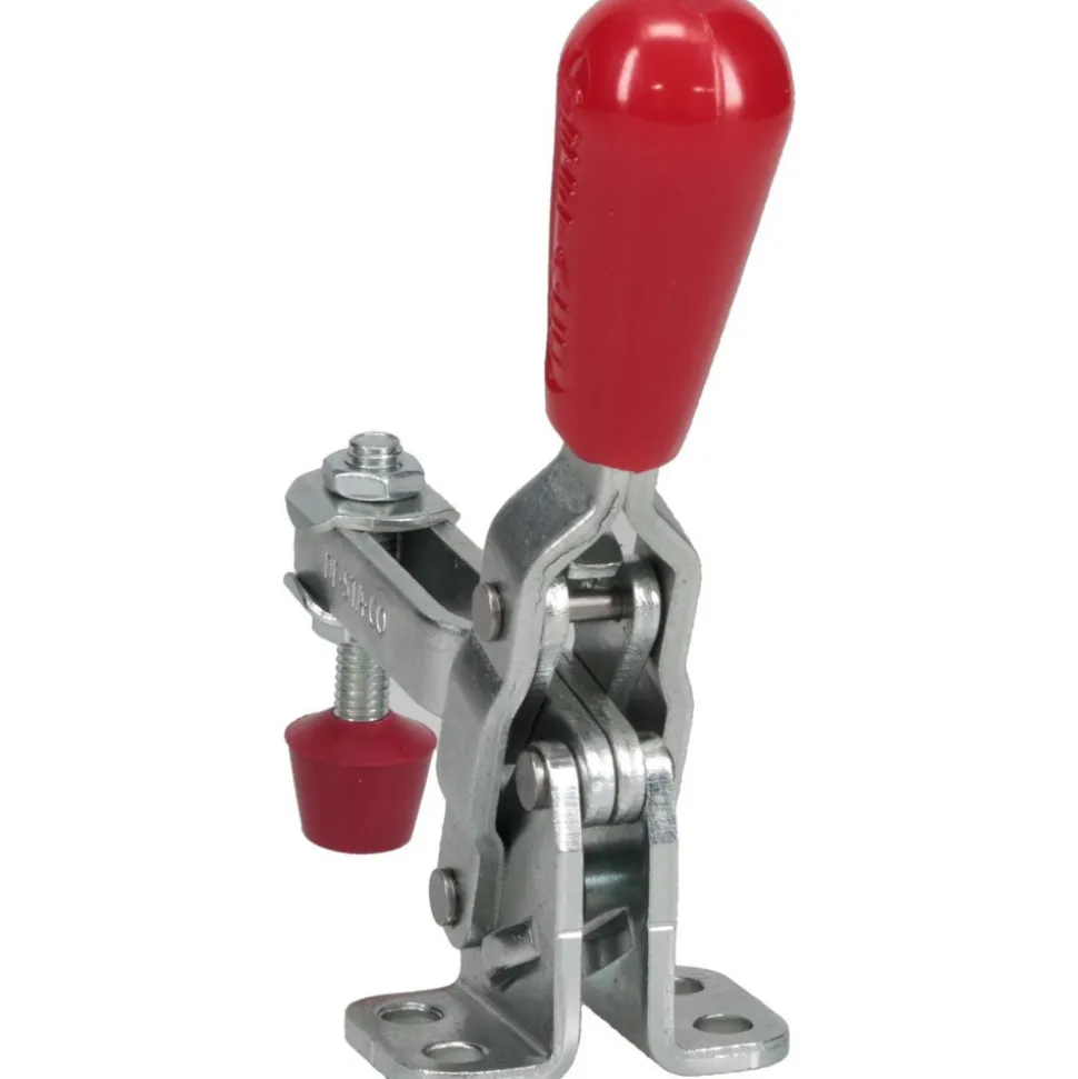 Manual Hold-Down Toggle Clamp: Vertical, 200.00 lb Capacity, U-Bar, Flanged Base