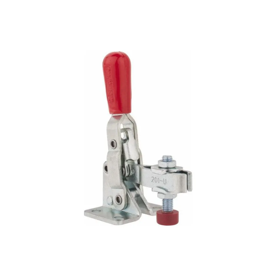 Manual Hold-Down Toggle Clamp: Vertical, 100.00 lb Capacity, U-Bar, Flanged Base