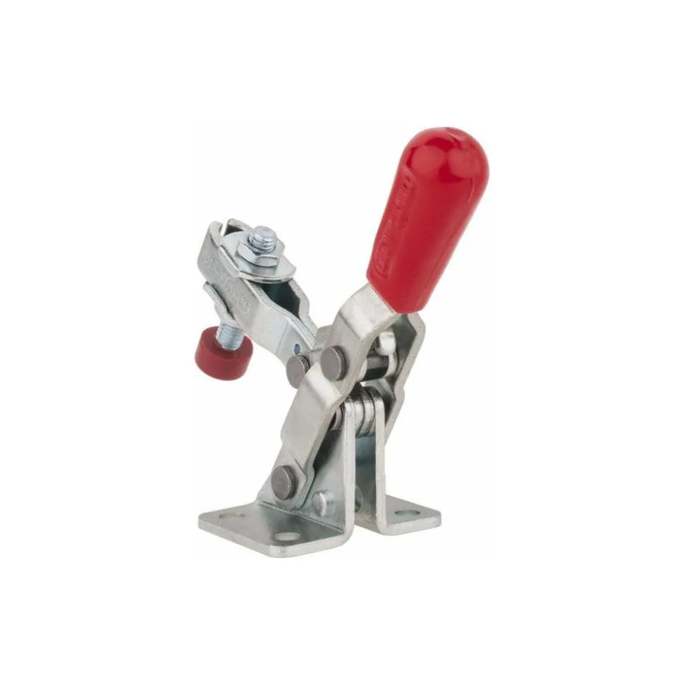 Manual Hold-Down Toggle Clamp: Vertical, 100.00 lb Capacity, U-Bar, Flanged Base