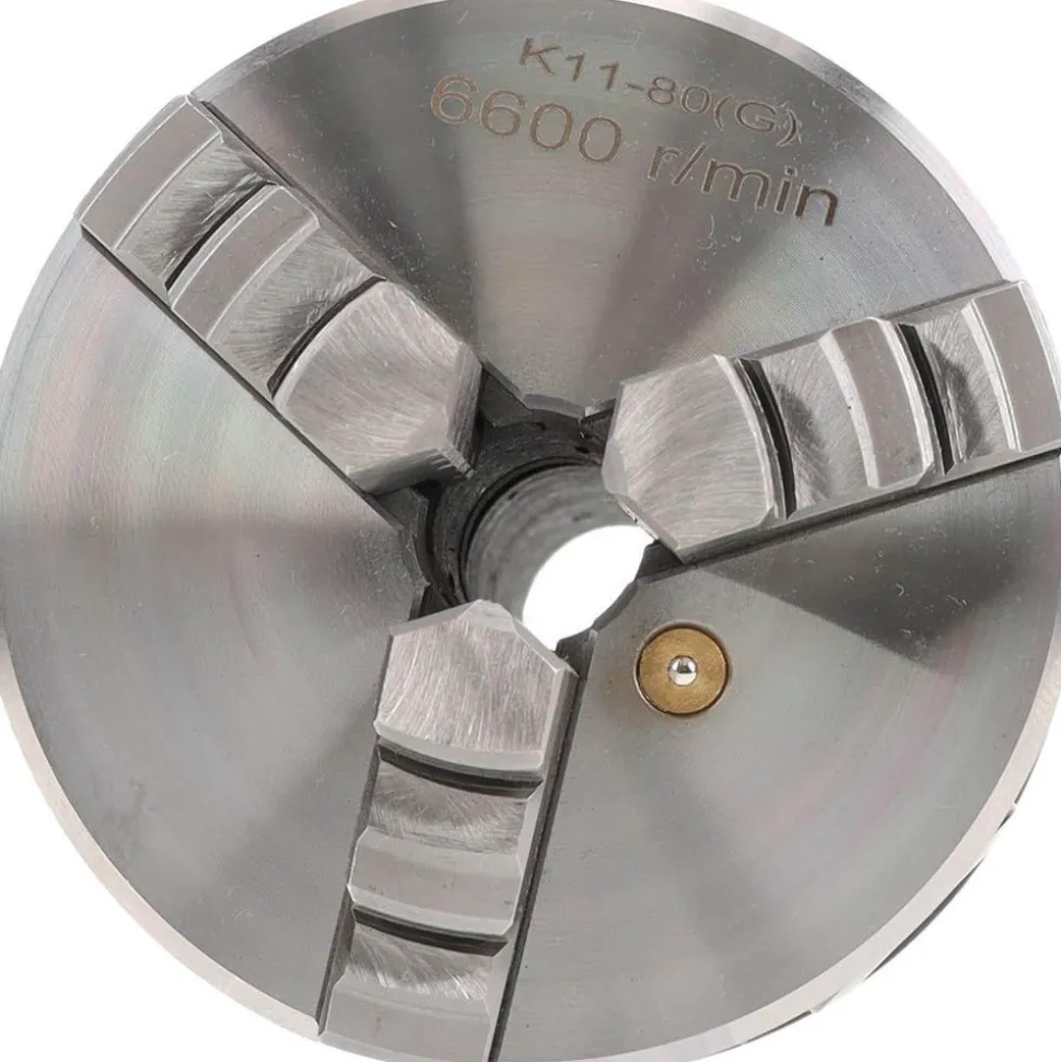 Manual Lathe Chuck: 3", 3 Jaw, Self-Centering