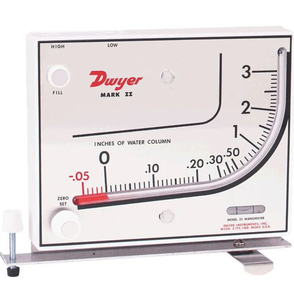 10 Max psi, 3% Accuracy, Plastic Manometer