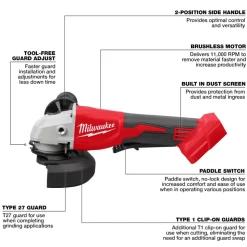 M18™ Brushless 4-1/2"/5" Cut-Off Grinder, Paddle Switch