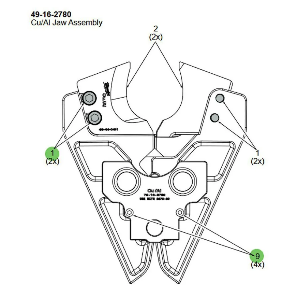 750 MCM Cu / 1000 MCM Al Cable Cutting Jaw
