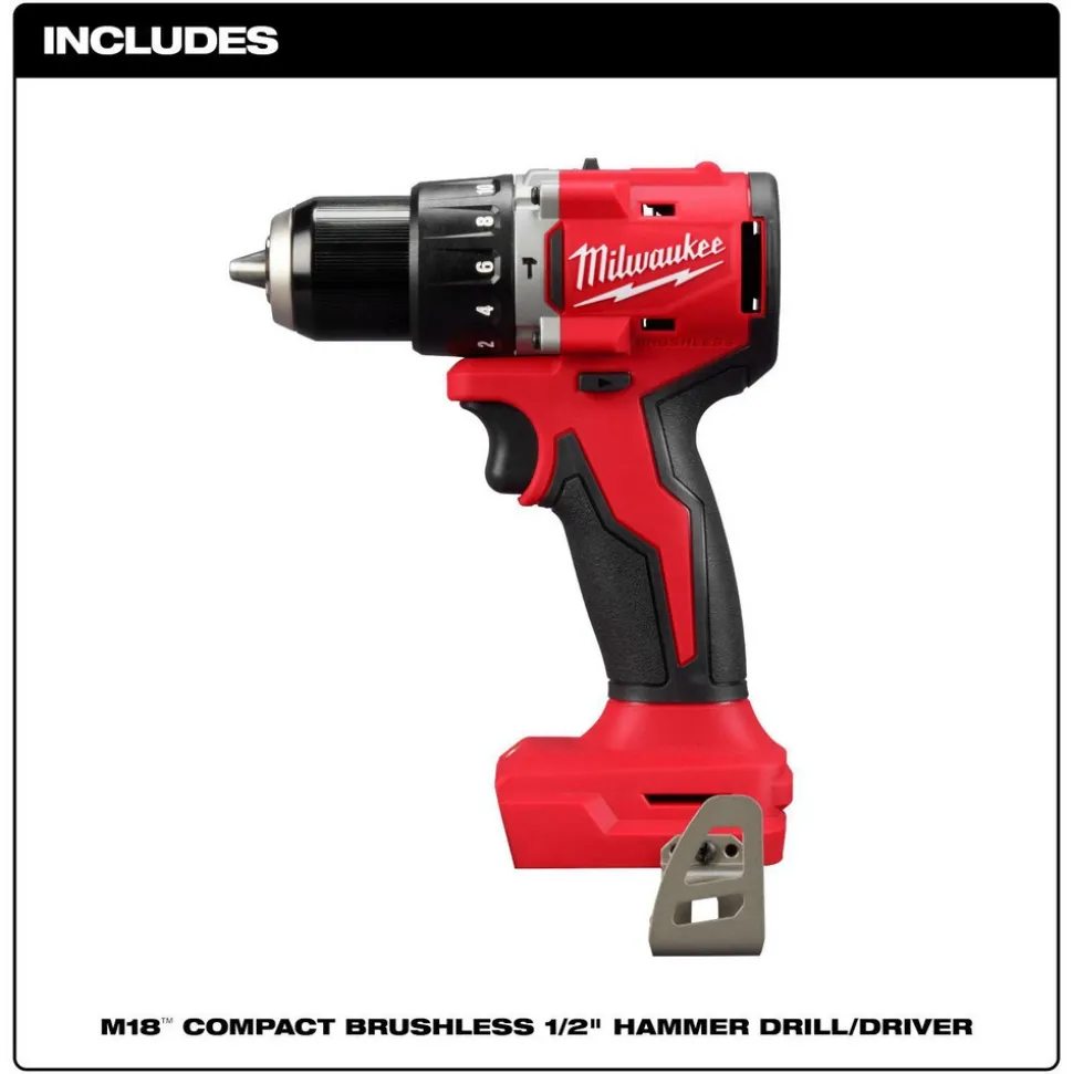 M18™ Compact Brushless 1/2" Hammer Drill/Driver