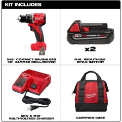 M18â„¢ Compact Brushless 1/2" Hammer Drill/Driver Kit