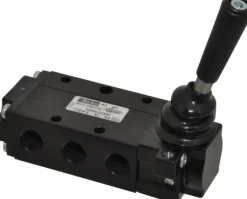 Mechanically Operated Valve: 4-Way & 2-Position, Lever-Manual Return Actuator, 1/4" Inlet, 1/4" Outlet, 2 Position