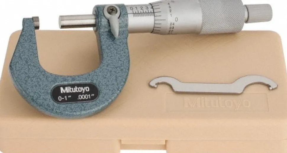 Mechanical Outside Micrometer: 1" Range, 0.0001" Graduation