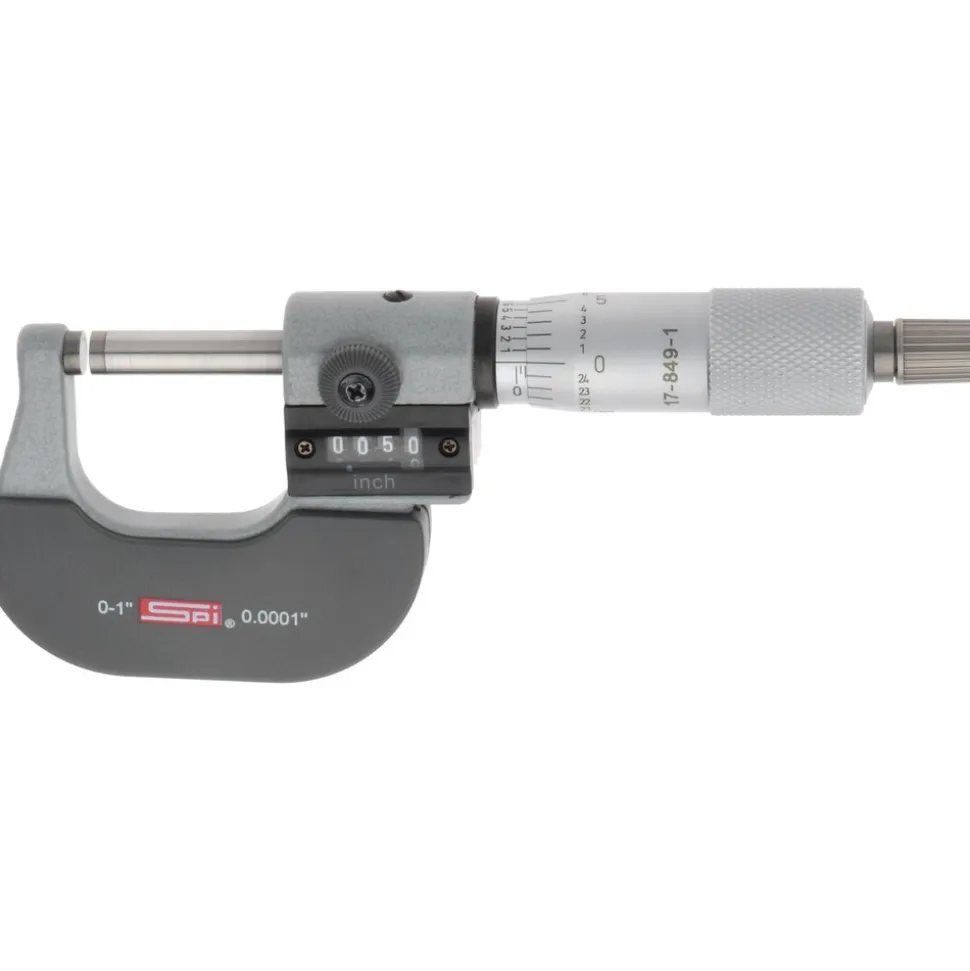 Mechanical Outside Micrometer: 1" Range, 0.0001" Graduation