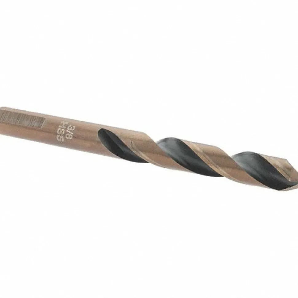 Mechanics Drill Bit: 3/8" Dia, 135 ° Point, High Speed Steel, Weldon Shank, Split Point