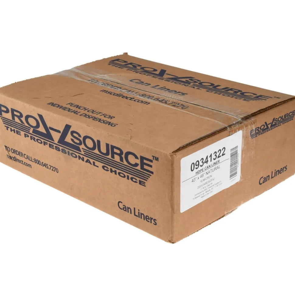 Medium Duty Trash Bags: 56.000 gal, 0.63 mil, Pack of 200