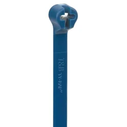 Metal Detectable Cable Tie: Stainless Steel Barb, 3.6" Long, Blue, Nylon & Polyamide