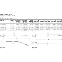 Metal Detectable Cable Tie: Stainless Steel Barb, 3.6