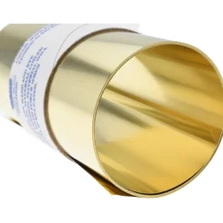 Metal Shim Stock: Roll, 0.0050" Thick, 100" Long, 6" Wide, 260 Brass