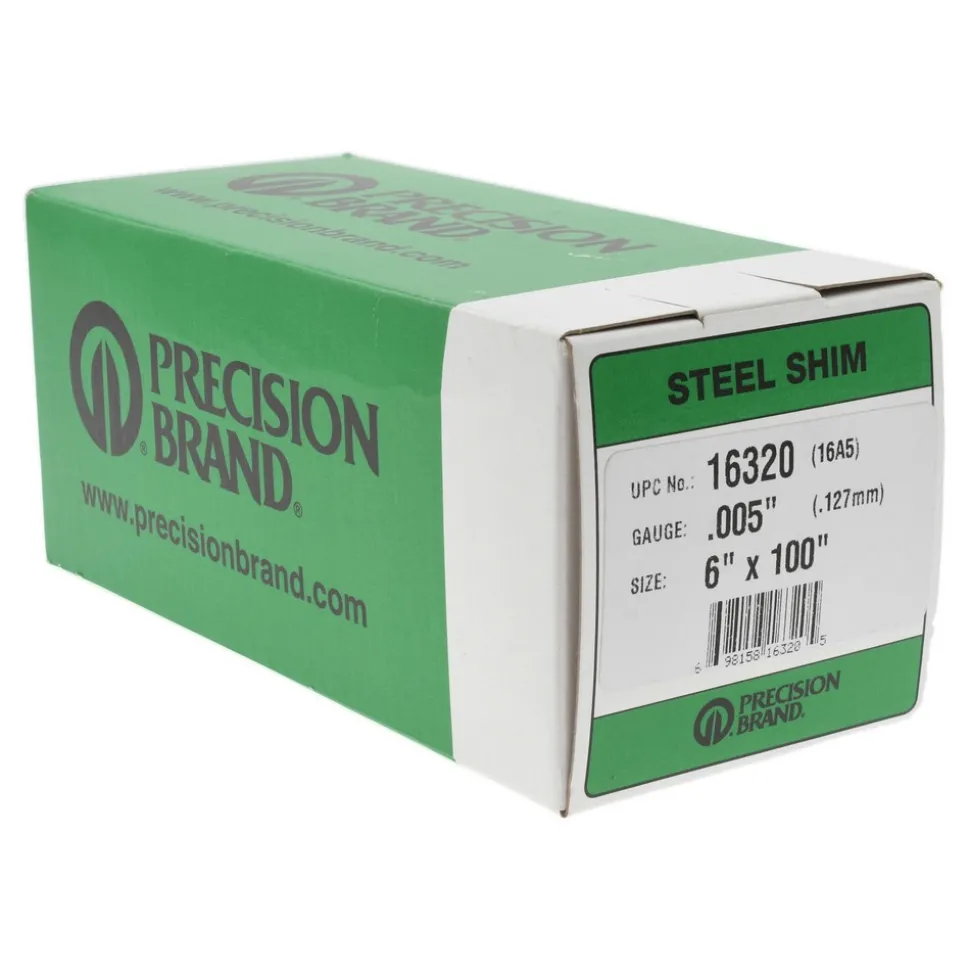 Metal Shim Stock: Roll, 0.0050" Thick, 100" Long, 6" Wide, 1010 Steel
