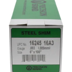 Metal Shim Stock: Roll, 0.0030" Thick, 100" Long, 6" Wide, 1010 Steel