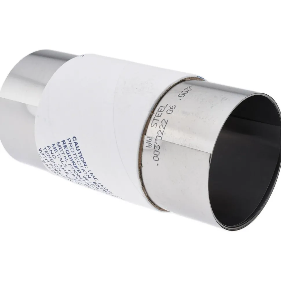 Metal Shim Stock: Roll, 0.0030" Thick, 100" Long, 6" Wide, 1010 Steel